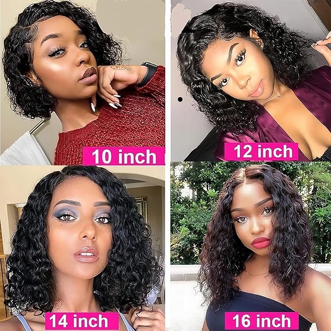 LICHANG Wear And Go Body Wave Bob 13x4 HD Lace Front Human Hair Wigs for Black Women (10 Inch, Natural Color)