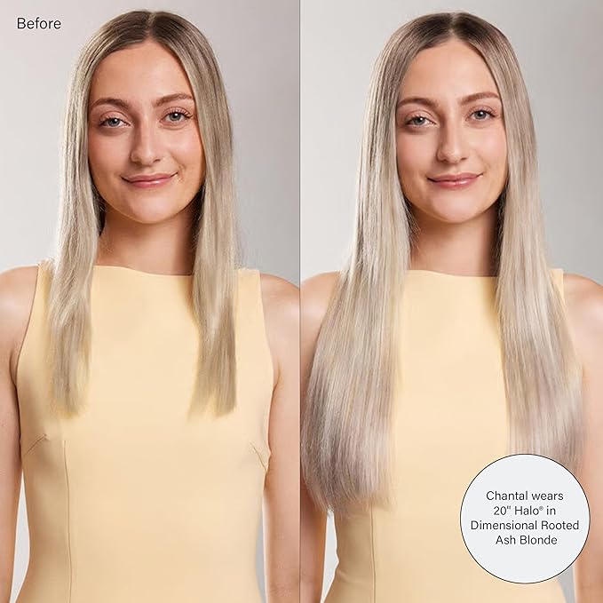 Luxy 100% Remy Human Hair - Seamless Clip-In Hair Extensions - Multi-Dimensional Color for Natural Blending, Adds Volume & Length 240 grams 24" Dimensional Rooted Ash Blonde