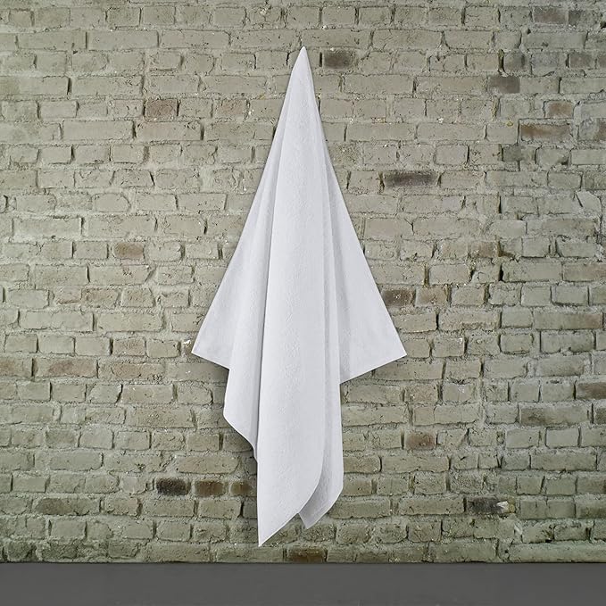 Classic Turkish Towels CTT - Premium Turkish Jumbo Bath Sheet, 100% Turkish Cotton, Absorbent & Ultra Comfy Bath Towel Sheets for Hotel & Spa | 40"x80" (White)