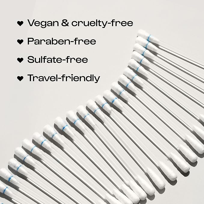 Alleyoop Cotton Swabs for Makeup, Tip Off Liquid-Filled Makeup Removing Swabs (24 Count, 1 Pack) - Easy-To-Use & Space Saving Makeup Remover - Disposable Cotton Tips for Eye, Lip, Eyebrow, & Eyeshadow