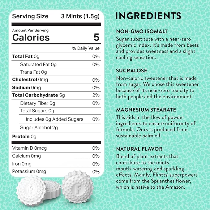 Flintts Mints Lemon Stash – Sugar Free Mouthwatering Mints for Dry Mouth Relief & Freshness – Vegan Oral Health Support with Sparkle Effect – Pocket Travel Saliva Substitute, Lozenges Alternative, 2 Refill Packs