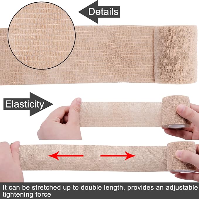 BQTQ 108 Rolls Self Adhesive Bandage 2 Inch Colored Self Stick Athletic Wrap Tape Self Adherent Stretch Bandages for Wrist Ankle Swelling Sprains (Rich Color)