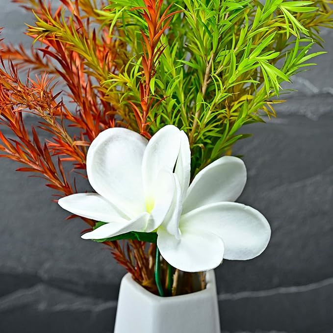 Pack of 2 Real Touch Flowers Hawaiian Flower Hair Clips Plumeria Hibiscus Hair Clips Handmade Hair Accessories for Beach Wedding Bridal Party Mother's Day Women Girls Holiday Gifts (c-809, 2pcs)