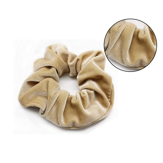 Dofash 3Pcs Excellent Velvet Traceless Beauty Thermal Twisters Hair Scrunchies Assorted Color With Delicate Bag For Girls And Woman （Black +Brown+Blonde)