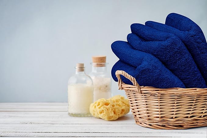 Premium Hand Towels Pack of 6 (16" x 30”) 100% Combed Ring Spun Cotton | Highly Absorbent Hand Towels Set | Ultra Soft for Home, Gym & Spa (Royal Blue)