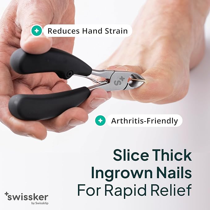 Swissker by Swissklip Toenail Clippers I Heavy Duty Toe Nail Clippers I Toenail Clippers for Thick Nails I Toenail Scissors I Heavy Duty Nail Clippers for Thick Nails (Pack of 2)