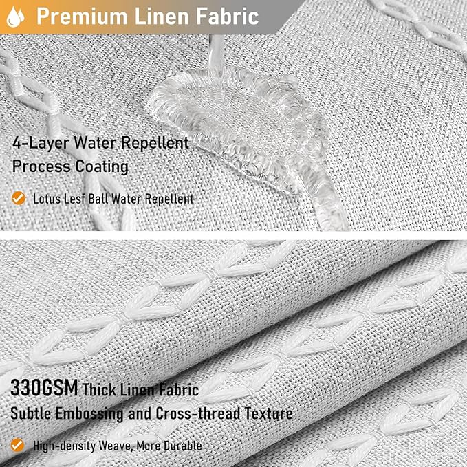 BTTN Boho Farmhouse Shower Curtain - Linen Rustic Heavy Duty Striped Fabric Shower Curtain Set with Tassel, Bohemian Vintage Country Cloth Shower Curtains for Bathroom，Grey，72" W x 96" L (Pack of 1)