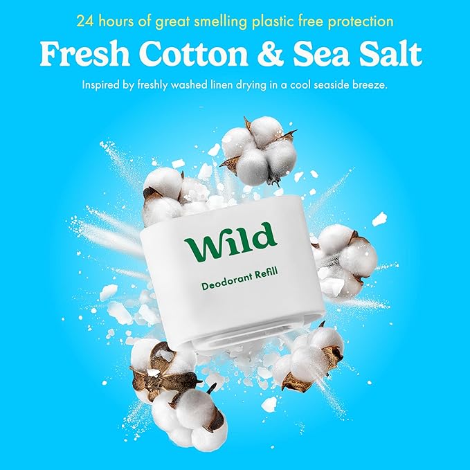 Wild - The Full Monty Starter Kit - Purple Case with Refills in a Variety of Fresh Scents 5 x 1.4oz - Refillable Deodorant & Aluminum Free - Long Lasting Protection - Vegan
