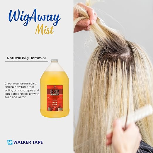 Walker Tape C-22 Solvent Spray for Adhesive - Tape in Extension Remover Spray - Hair Glue Remover Spray - Tape In Remover Spray - Wig Glue Remover - Tape in Hair Extension Remover (Citrus 128 Fl Oz)