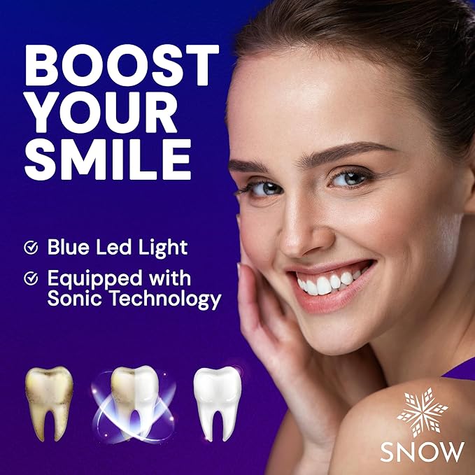 Snow Replacement Head for LED Electric Toothbrush - Replacement Head with Soft Bristles - Blue LED Light & Sonic Technology for Whitening Teeth - Easy Replacement Heads for Rechargeable Toothbrush