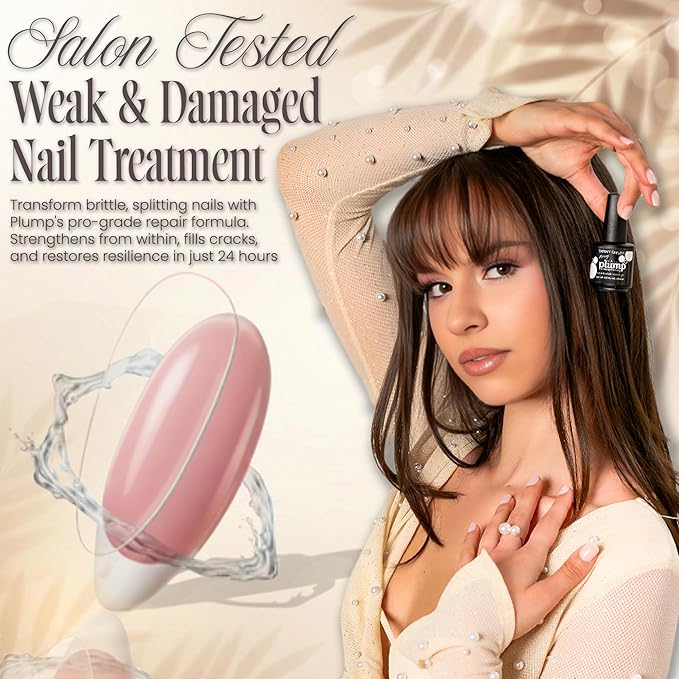Tammy Taylor Plump Builder Gel Natural Nail Strengthener & Growth Hardener Repair Treatment Serum for Weak & Damaged Nails, Ridge Filler Base Coat Nail Polish, Clear Rubber Base, Endurecedor De Uñas