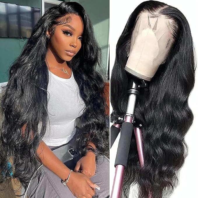 ROYAL IMPRESSION Body Wave Lace Front Wigs Human Hair 13x4 HD 180 Percent Density Frontal Glueless for Women Pre Plucked Bleached Knots With Baby Brazilian (30 inch)