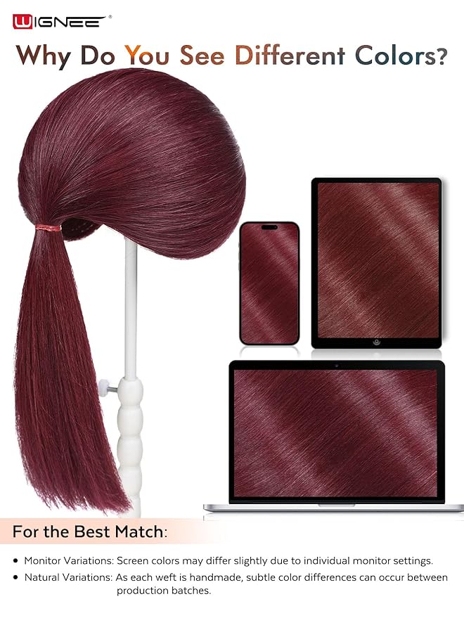 WIGNEE OVO Red Hair Extensions 20 Inch,100g,5PCS,Real Human Remy Hair, Double Hand-Tied Weft,Glueless Micro Bead Install, Add Volume for Thin Hair,Seamless Human Hair Extensions for White Women (BUG)