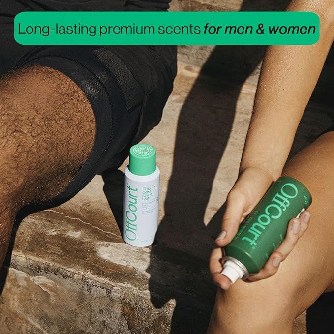 OffCourt Natural Body Spray for Men - Prebiotic Deodorizing Spray with Citrus and Driftwood Scent, 3.4 Ounce