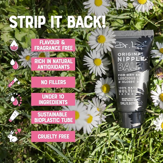 Dr. Lipp Original Nipple Balm 0.51 fl oz/15ml – 10-in-ONE Multi-Purpose Moisturizer for Dry Skin, Lips, Hair, Cuticles & More – 100% Natural Lanolin Nipple Cream & Lip Balm – Fragrance & Cruelty Free