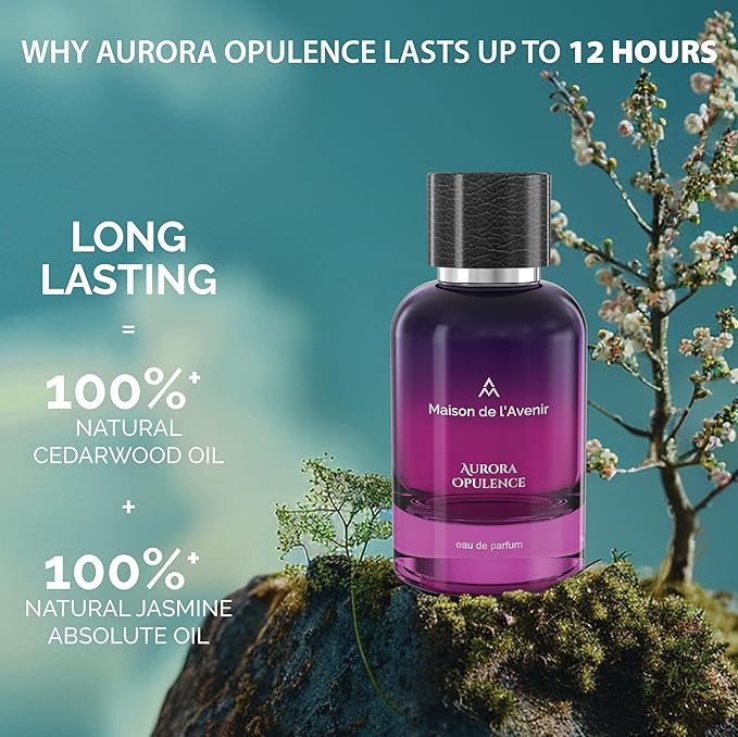 Maison de l'Avenir Aurora Opulence – ZENITH COLLECTION | Floral Woody Fragrance | Unisex Cologne & Perfume | Natural & Essential Oils | Eau de Parfum (36 Hours) | Made in UAE | 100ml / 3.4 fl. oz.