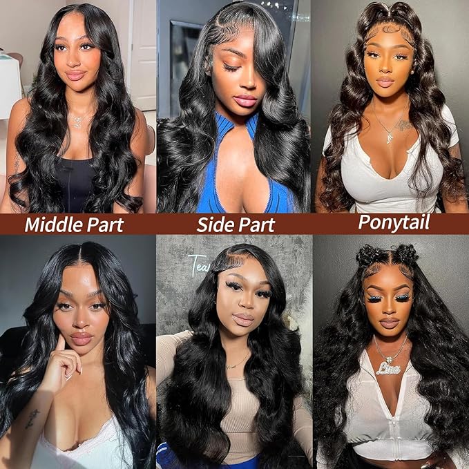 30 Inch Body Wave Lace Front Wigs Human Hair 13x6 HD Lace Frontal Wigs Human Hair Pre Plucked 200% Density Glueless Wig For Women Natural Color