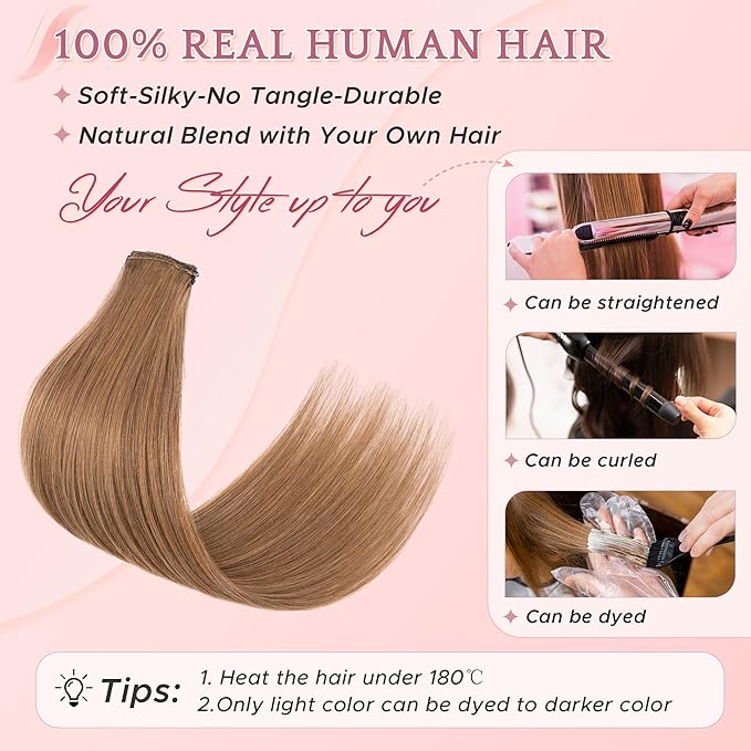 SEGO Clip In Short Hair Extensions Real Human Hair Single 6 Pcs Individual Clip Ins Remy Straight Soft Seamless Hairpieces for Women -10 Inch #06 Light Brown