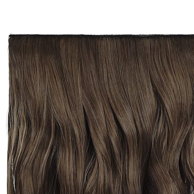 REECHO 20" 1-pack 3/4 Full Head Curly Wave Clips in on Synthetic Hair Extensions HE008 Hair pieces for Women 5 Clips 4.5 Oz Per Piece - Ginger Brown