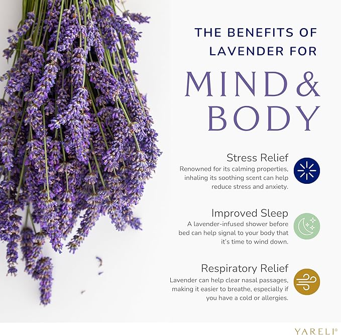 Yareli Shower Steamers Aromatherapy, 12 Pack, Christmas Stocking Stuffers for Women and Men - Sinus Relief and Self Care Birthday and Relaxation Spa Gift - Lavender