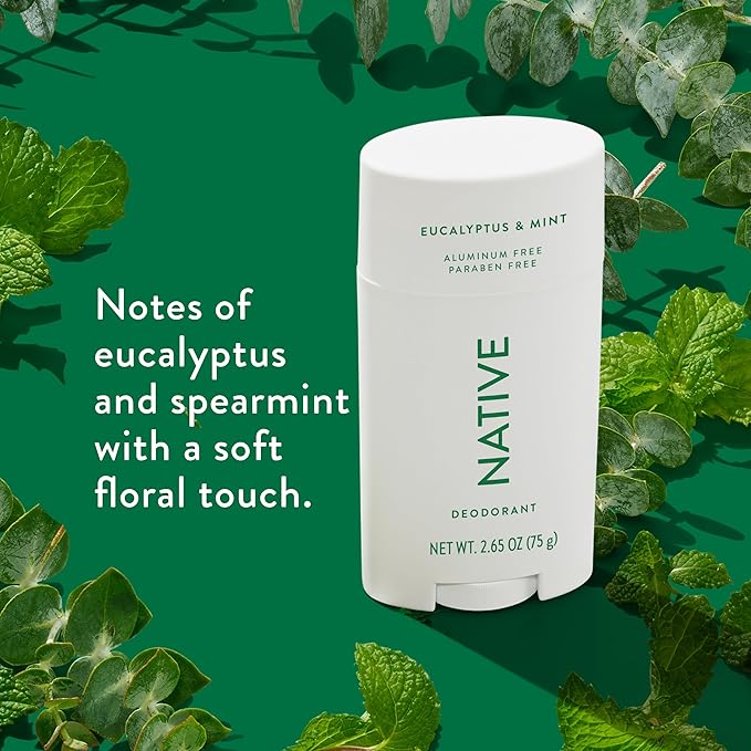 Native Deodorant | Natural Deodorant for Men, Aluminum Free with Baking Soda, Coconut Oil and Shea Butter | Eucalyptus & Mint