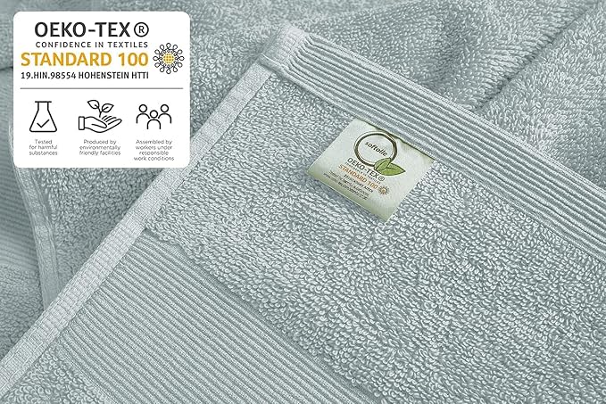 Softolle Luxury Bath Towels Set of 4 (27” x 54”) | Towels for Bathroom | Super Soft | Highly Absorbent Towels for Home, Spa, Gym (Silver Grey-Charcoal Grey)