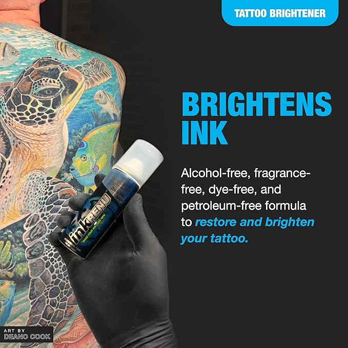 H2Ocean InkRenu Color Enhancing Tattoo Moisturizing Foam - Tattoo Brightener, Enhancer & Moisturizer for Tattoo Care - Tattoo Aftercare Lotion to Revive & Renew Tattoos - 2 oz