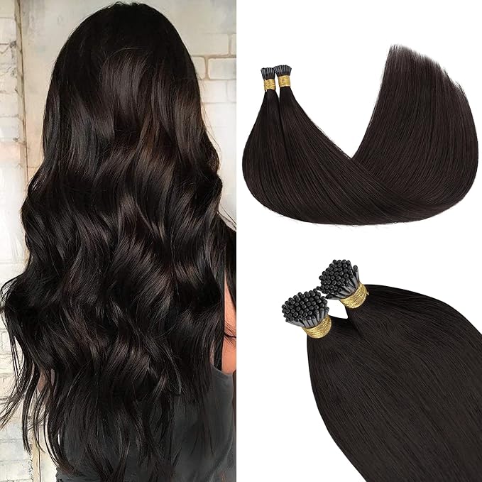 GOO GOO I Tip Hair Extensions, Real Human Hair, 14inch 100g 200S, Cold Fusion, Invisible Remy, Dark Brown