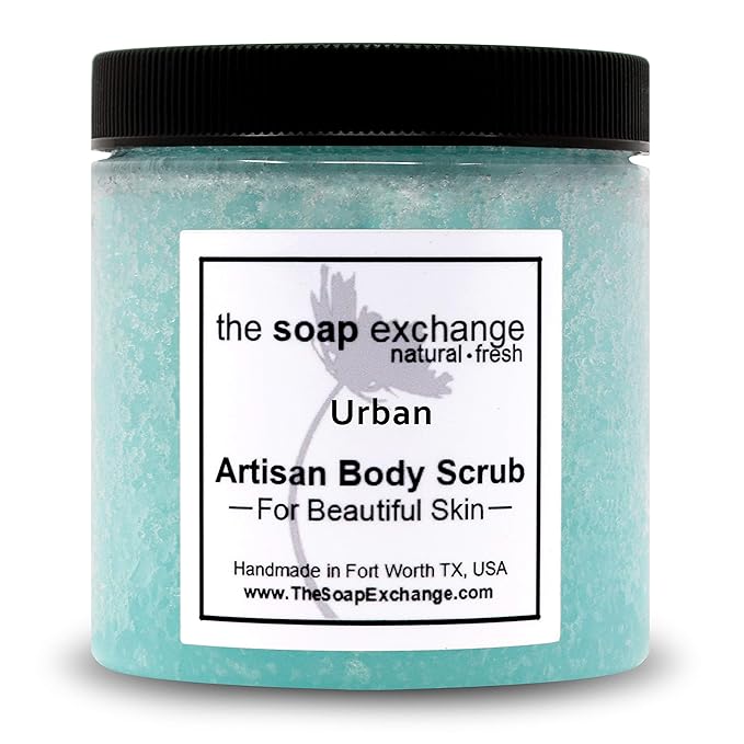 The Soap Exchange Sugar Body Scrub - Urban Scent - Hand Crafted 16 fl oz / 480 ml Natural Artisan Skin Care, Shea Butter, Exfoliate, Moisturize, & Protect. Made in the USA.