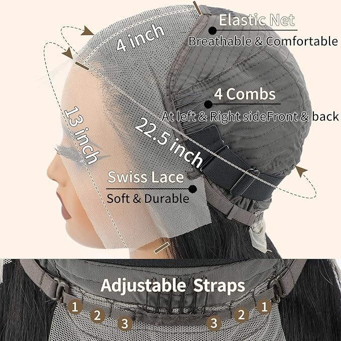 LICHANG Straight Lace Front Wigs Human Hair 13x4 Lace Frontal Wigs Human Hair 22 Inch