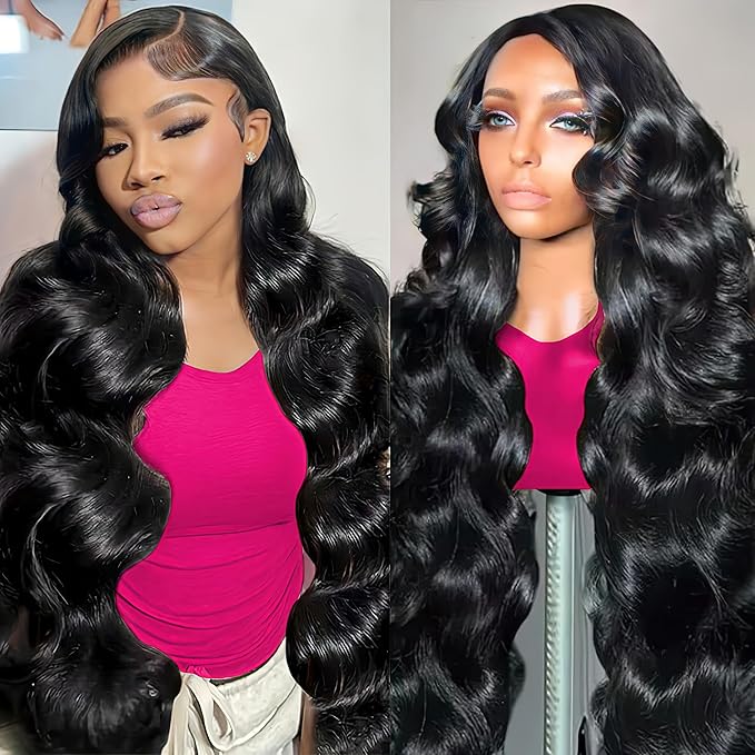 36 Inch Body Wave Lace Front Wigs Human Hair 220% Density Frontal Wigs Human Hair for Black Women 13x6 HD Lace Front Wigs Human Hair Pre Plucked Glueless Body Wave Wig