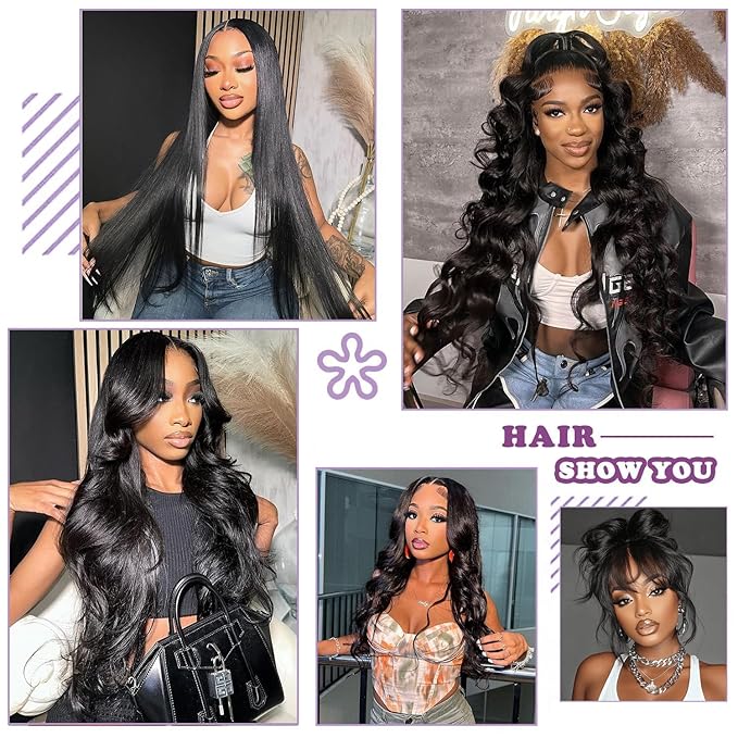 Body Wave Bundles Human Hair 22 Inch 12A Natural Black Human Hair Bundles Quick Weave 1 Pack