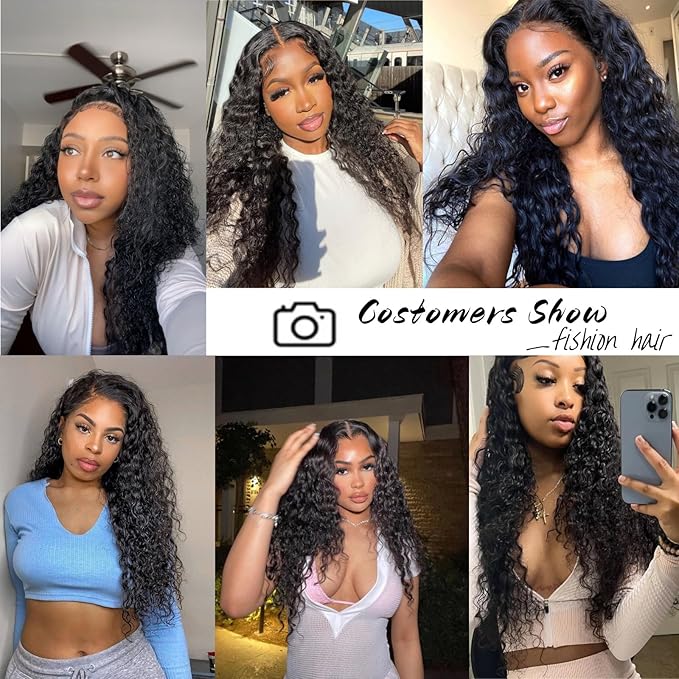Water Wave Bundles 100% Unprocessed Human Hair Extensions, Natural Black, 24 Inch