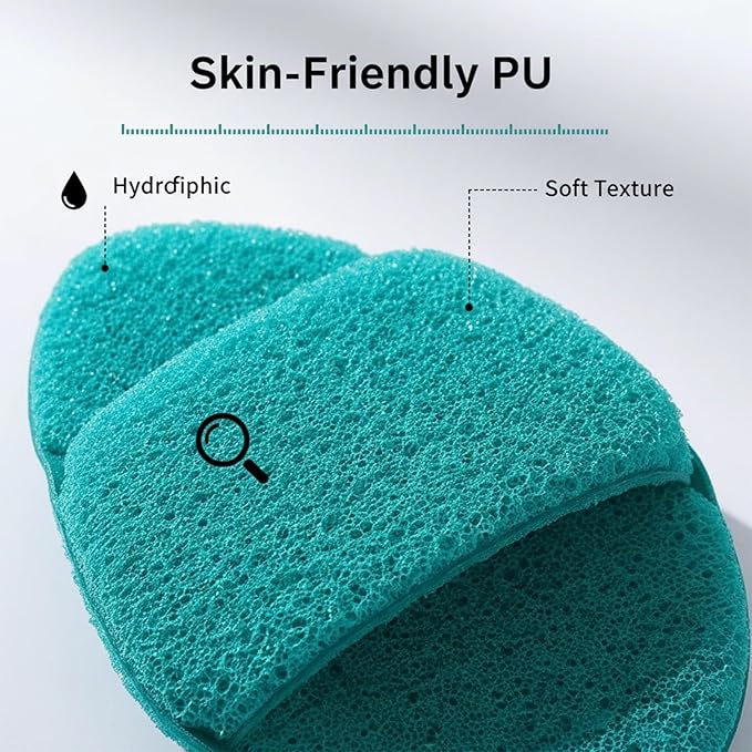 4Pcs Large Facial Sponges Set, Cleansing Puff, – 6.5x5 in Soft Face Sponge, Reusable Makeup Remover Exfoliating Pads,Daily Deep Cleansing with Drain Clip (4PCS)