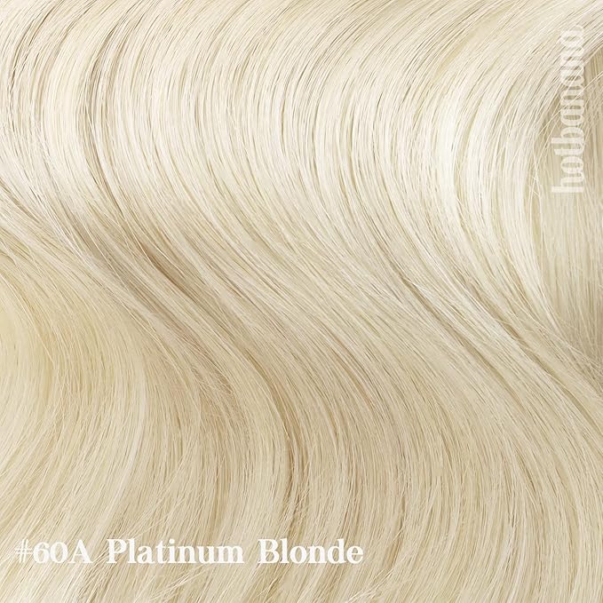 HOTBANANA Human Hair Clip in Hair Extensions, Platinum Blonde 120g Clip in Hair Extensions Real Human Hair Straight Remy Hair Clip Ins 14 Inch 7pcs