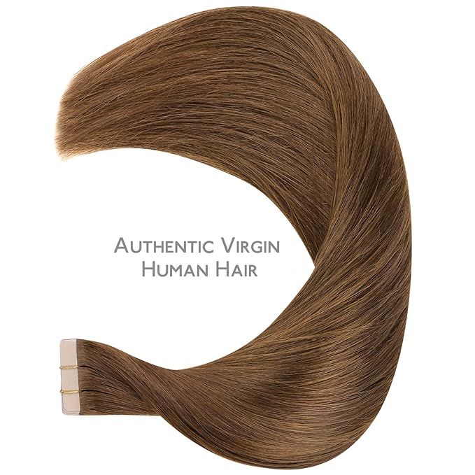 WENNALIFE Tape in Hair Extensions Human Hair Light Auburn Brown Tape in Extensions, 10pcs 30g 22 inch Remy Invisible Tape Ins Straight Colored Soft Real Human Hair Tape in Extensions Refill Set