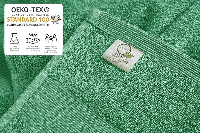 Softolle Luxury Bath Towels Set of 4 (27” x 54”) | Towels for Bathroom | Super Soft | Highly Absorbent Towels for Home, Spa, Gym (Sea Green)