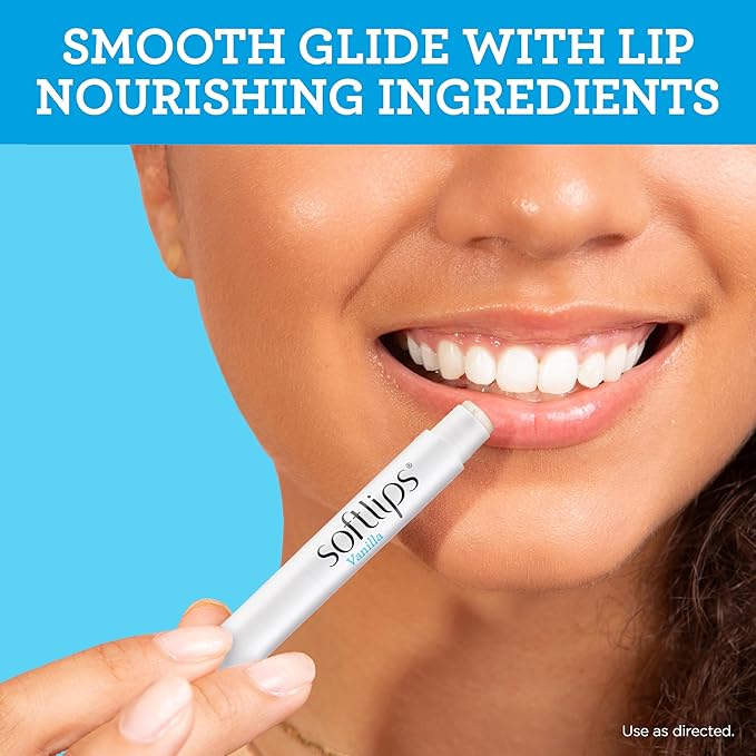 Softlips Daily Lip Moisturizer for Dry Lips, Vanilla Flavored Lip Balm, SPF 20 (12 Twin Packs for 24 Slim Sticks Total)