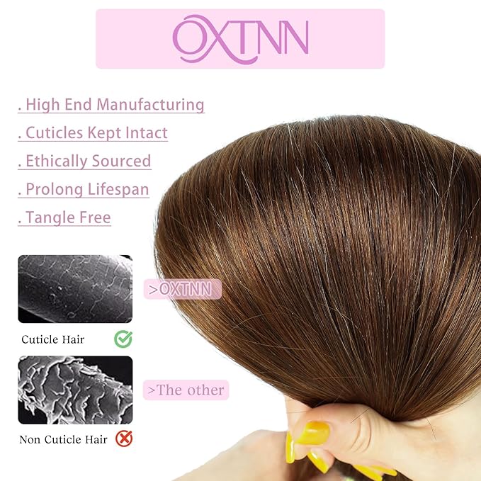 Clip in Hair Extensions Real Human Hair Chocolate Brown 16 inch 7pcs 70g/Pack, Human Hair Clip in Extensions, Salon-Grade Quality, Easy Comfort Wear for Women (#4, 16 inch)