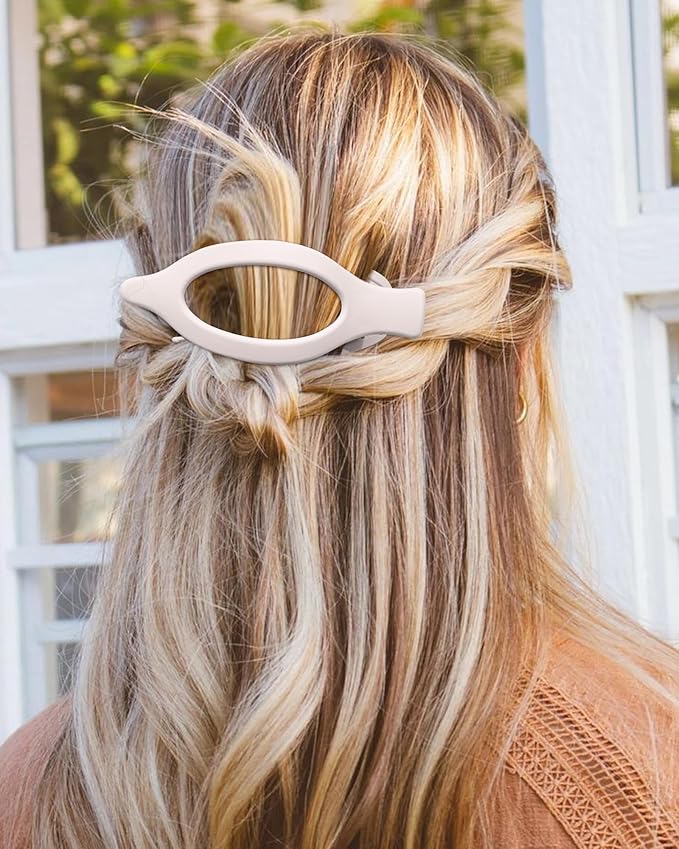 6 PCS French Flat Hair Clips for Women 2 Styles Large Matte Flat Claw Clips Strong Hold No-Slip French Hair Barrettes for Thick Thin Hair(Red + Brown)