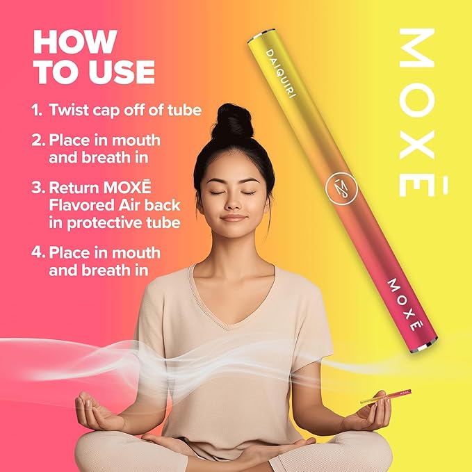 MOXE Natural Daiquiri Air Inhaler | Non Electric Long-Lasting Flavored Air Refreshing Support | Oral Fixation Passionfruit, Orange, Vanilla & Menthol Essential Oils, Craving Relief - 3 Pack