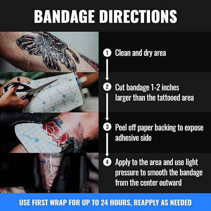 Saniderm Original Tattoo Aftercare Bandage (Extra Large Roll, 10.2 in x 8 yd)
