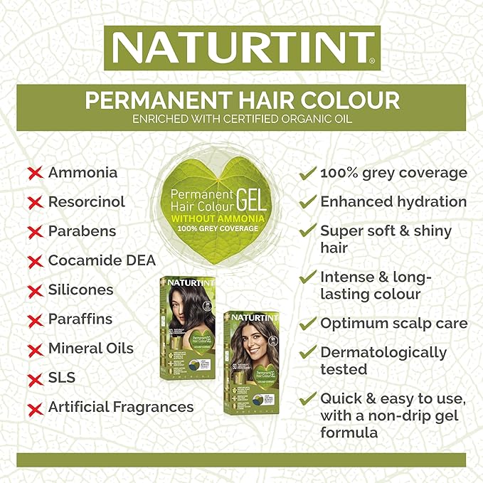 Naturtint 5G Light Golden Chestnut Permanent Hair Color (Pack of 1), Ammonia Free, Vegan, Cruelty Free, up to 100% Gray Coverage, Long Lasting Results (Packaging may vary)