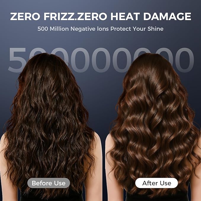 Infrared Hair Dryer - 160000 RPM Quiet lonic Blow Dryer for Women, with Frizz Control & No Heat Damage, Red Light & Negative Ions, Fast Drying, for All Hair Types
