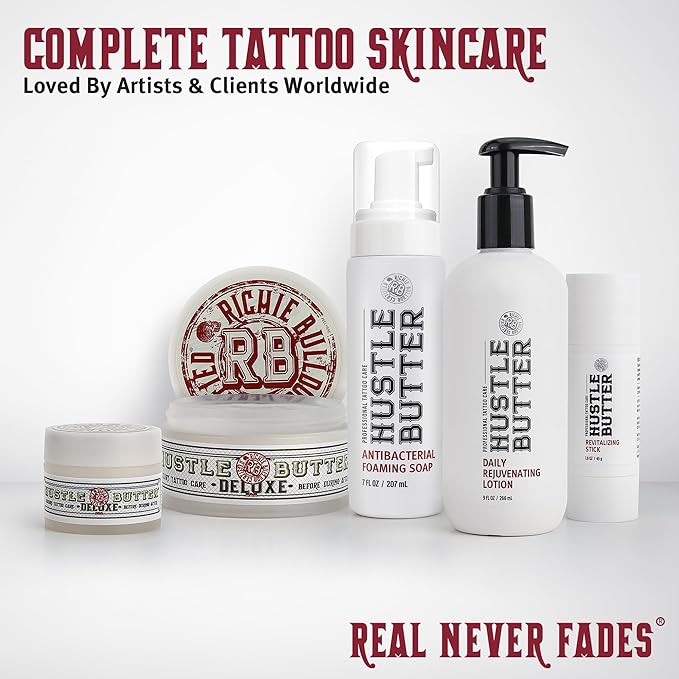 Hustle Bubbles Tattoo Aftercare Soap - Antibacterial Cleanser To Clean New Tattoos & Piercings - Essential Body Art Supplies 7oz