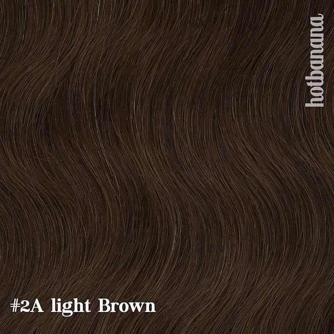 HOTBANANA Human Hair Clip in Hair Extensions, Light Dark Brown 130g Real Human Hair Straight Remy Hair Clip in Hair Extensions 26 Inch 7pcs