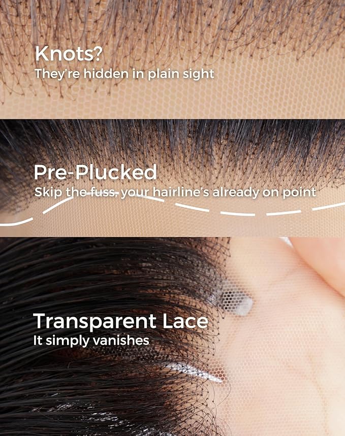 36 Inch Deep Wave Lace Front Wigs Human Hair, 13x6 HD Wet and Wavy Lace Front Wigs, Curly Human Hair Wig, 180 DensityDeep Wave Wig, Pre Plucked & Glueless, Natural Color
