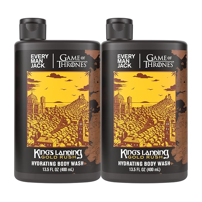 Every Man Jack Game of Thrones Collectors Body Wash - King's Landing - Gold Rush Scent - 13.5 oz (Pack of 2)