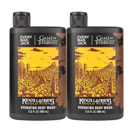 Every Man Jack Game of Thrones Collectors Body Wash - King's Landing - Gold Rush Scent - 13.5 oz (Pack of 2)