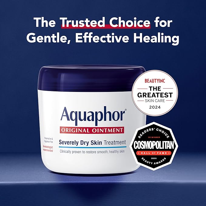 Aquaphor Healing Ointment, Advanced Therapy Skin Protectant, Multi-Purpose Healing Ointment and Body Moisturizer, Holiday Gifts for Self Care, 14 Oz Jar